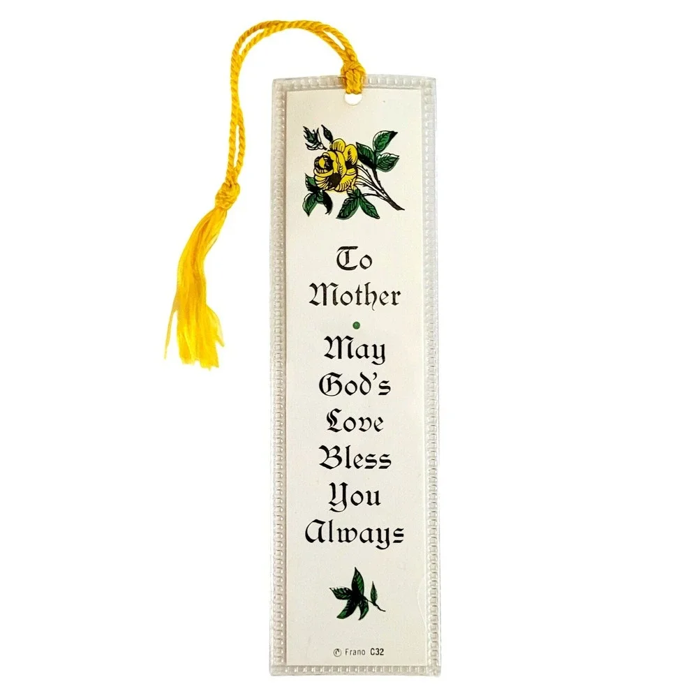 Vintage 70s God Bless Mother Bookmark St. Patrick's Cathedral New York Frano C32